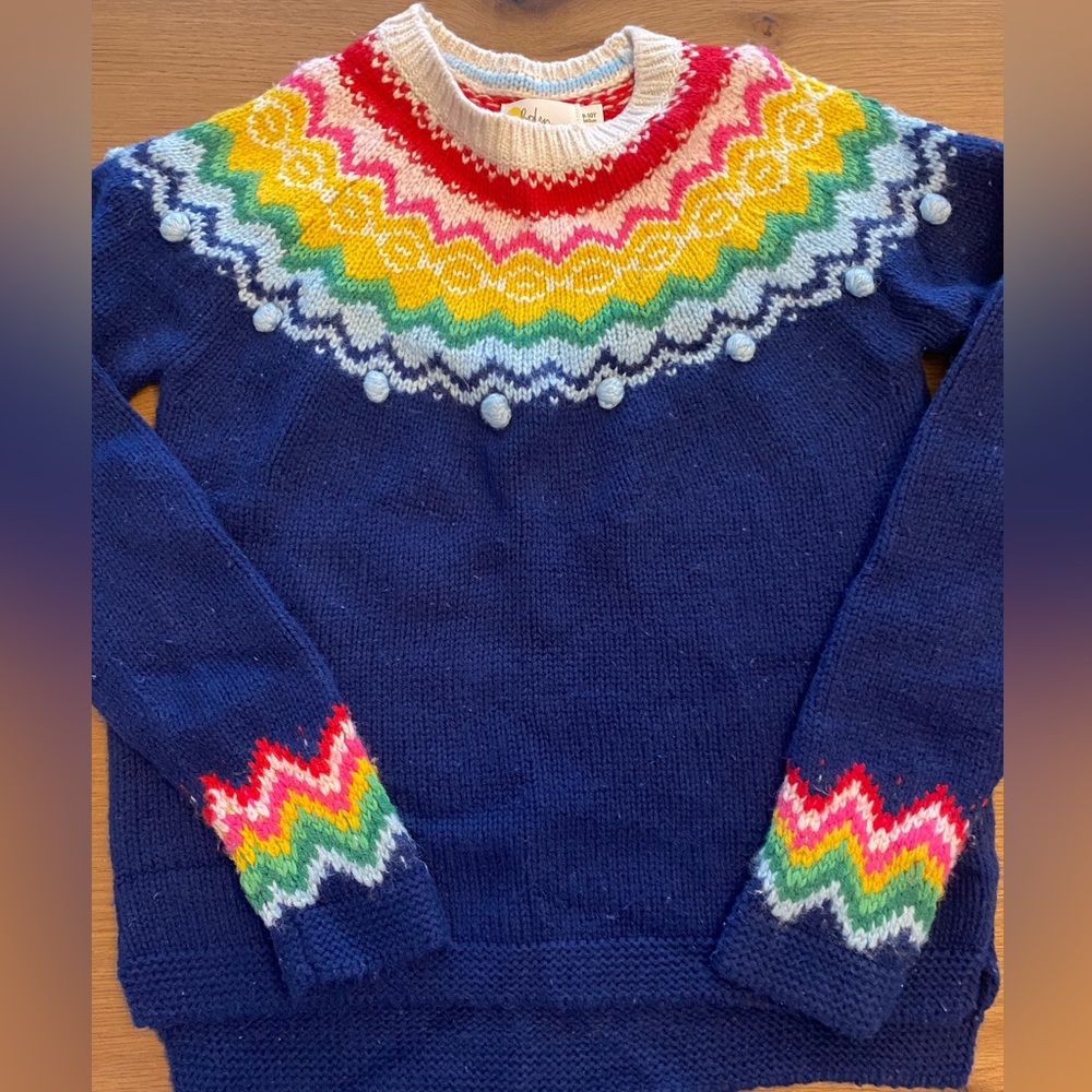 Mini Boden navy blue fair isle kids sweater - size 9/10
